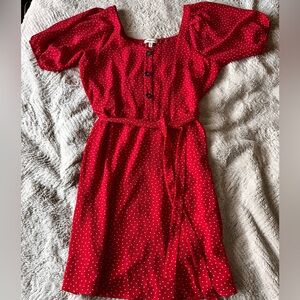 Monteau Red Polka Dot Dress